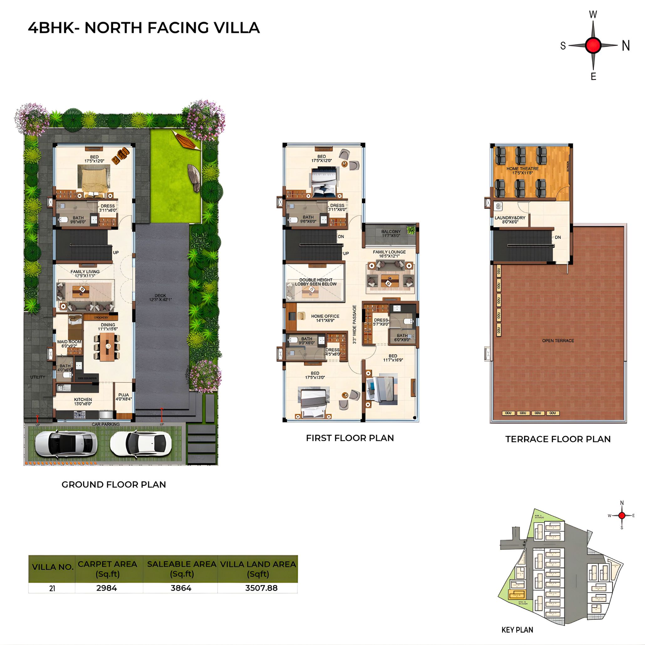 North Facing villa