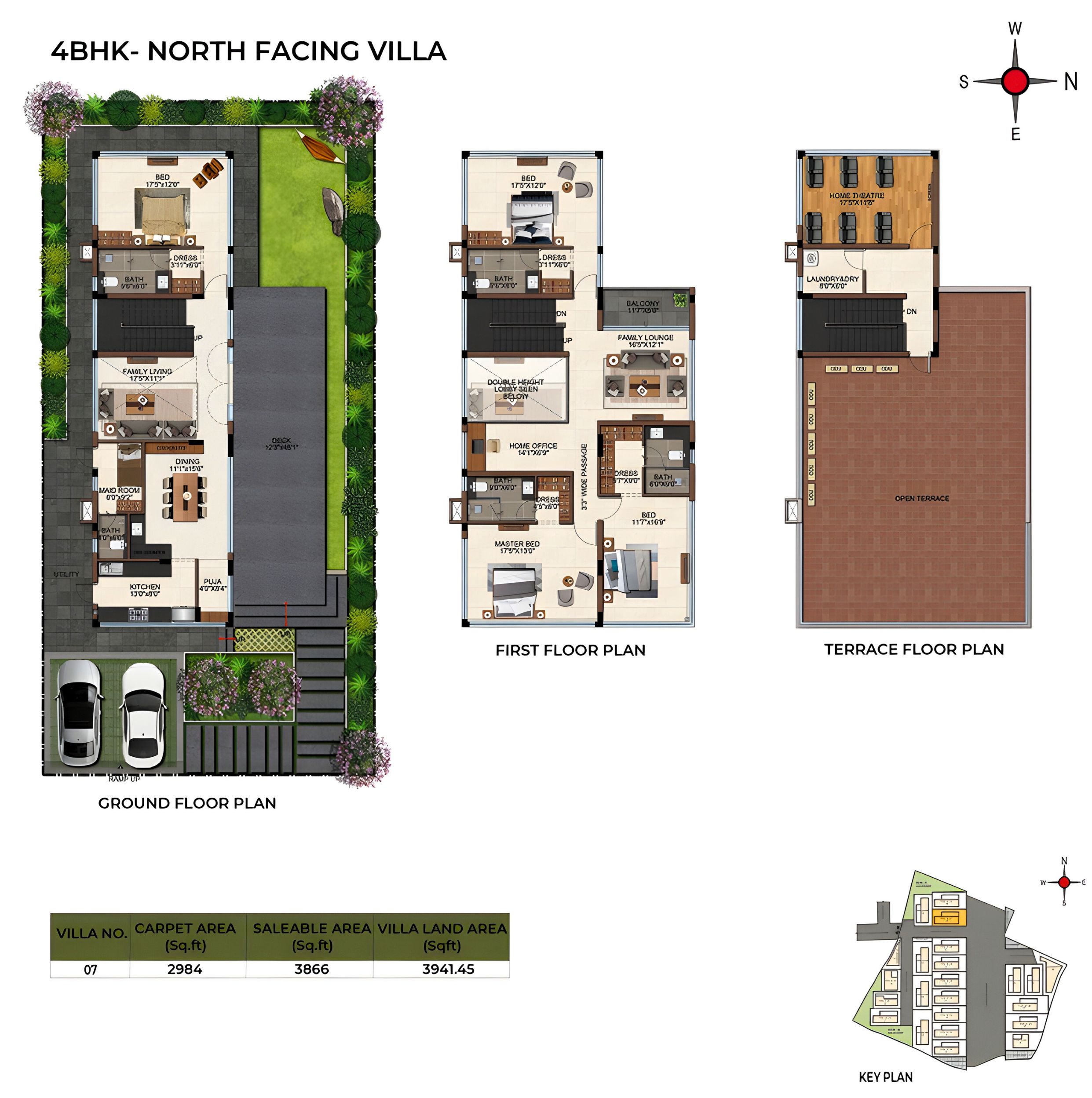 North Facing villa