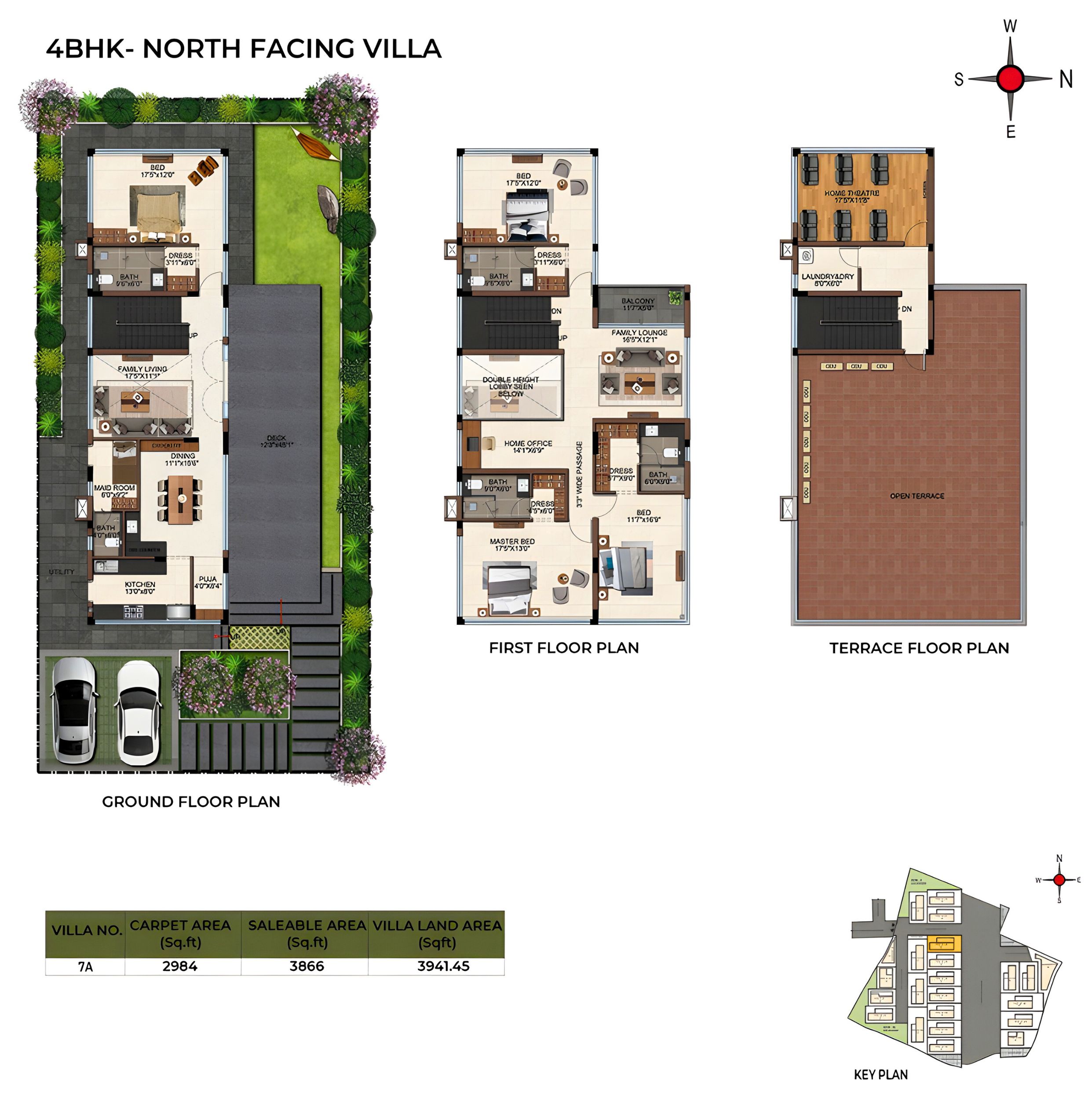 North Facing villa